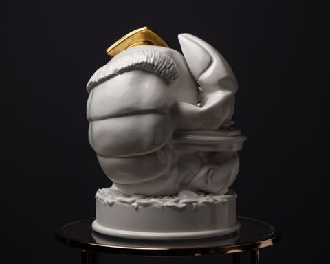 Statoette Thoughtful Cancer With Gold