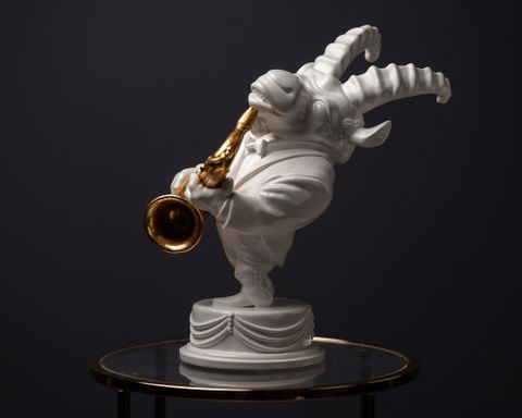 Statuette “Capricorn in the Rhythm of Jazz with Gold”