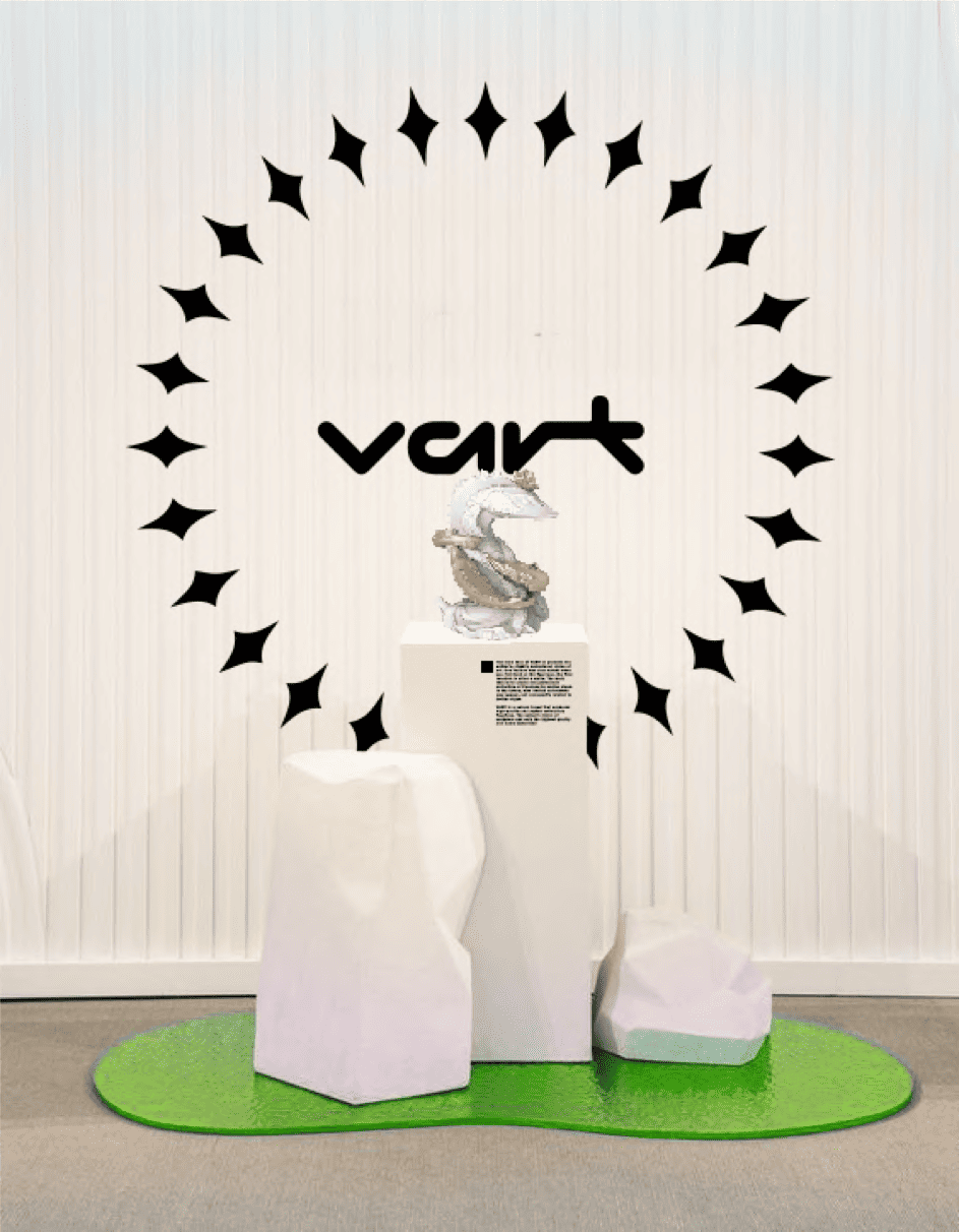 Statuette on green pedestal