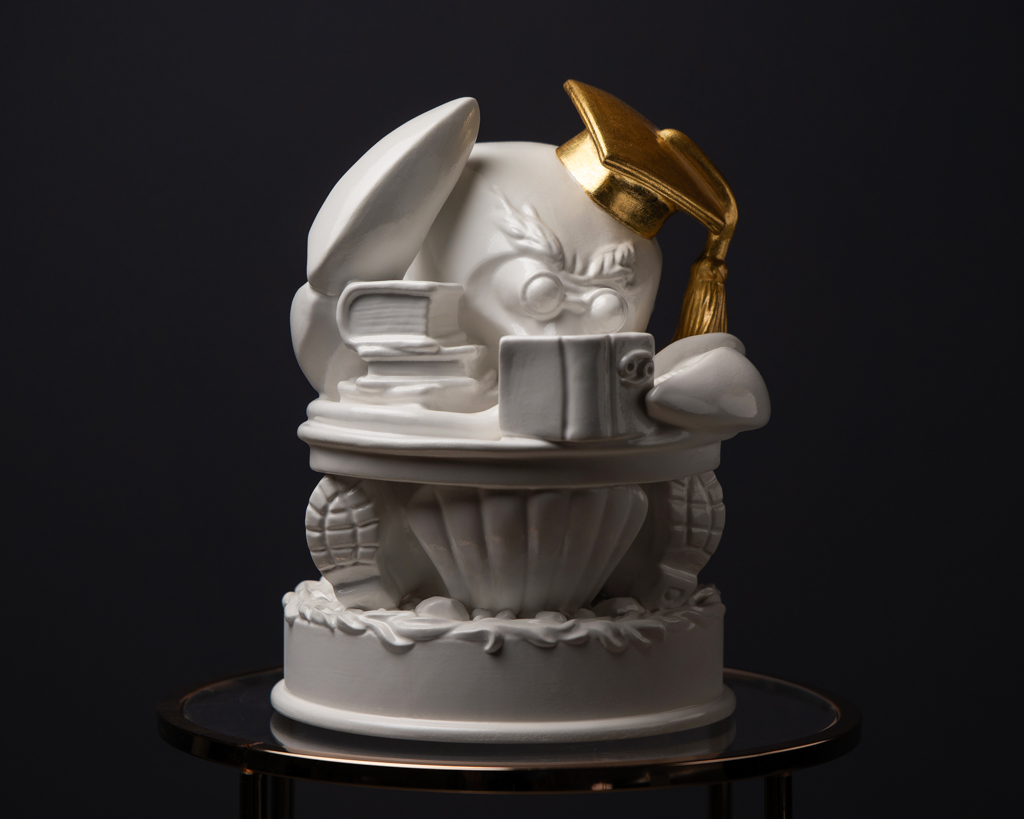 Statoette Thoughtful Cancer With Gold